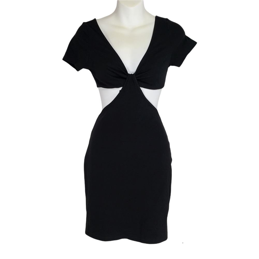 Zalalus Bodycon Cut Out Mini Dress Black Size Small